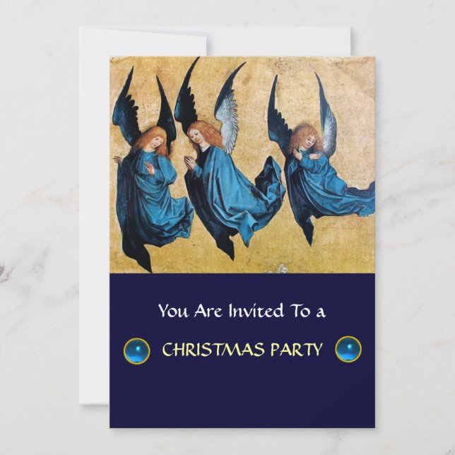 THREE ANGELS IN BLUE ,Sapphire Invitation (Front)