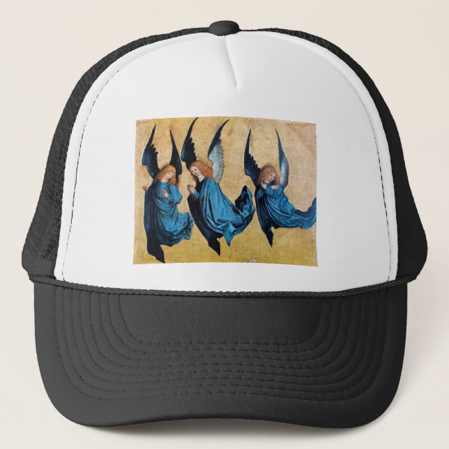 THREE ANGELS IN BLUE TRUCKER HAT (Front)