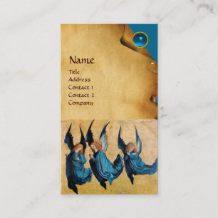 THREE ANGELS MONOGRAM,Parchment Blue Sapphire Business Card