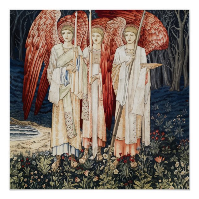 Three Angels, William Morris Tapestry Poster (Front)