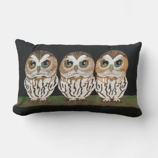 Three angry owls cushion