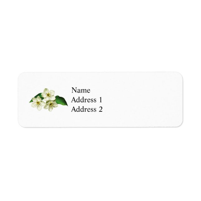 Three Apple Blossoms Return Address Label (Front)