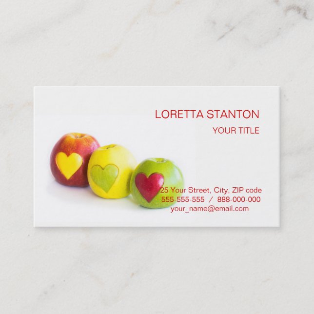 Three apples business card (Front)