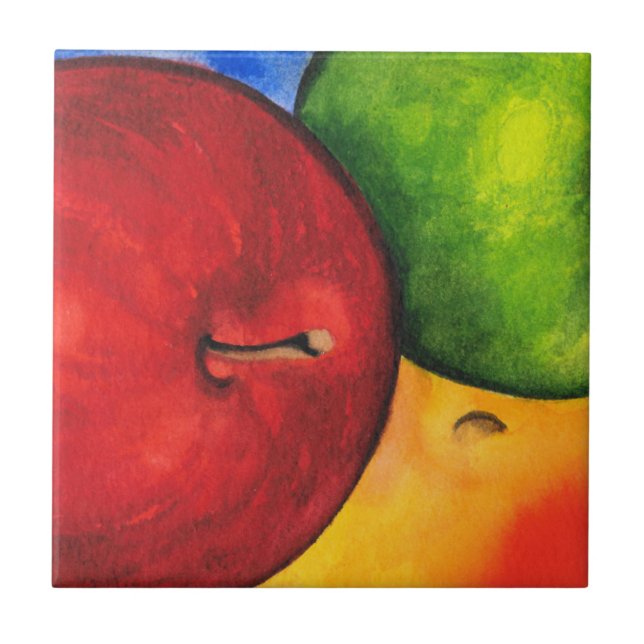 Three Apples Ceramic Tile (Front)