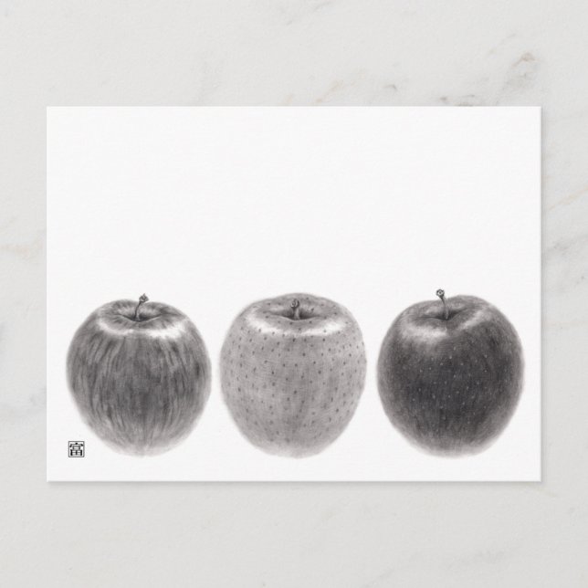 Three Apples Side Holiday Postcard (Front)