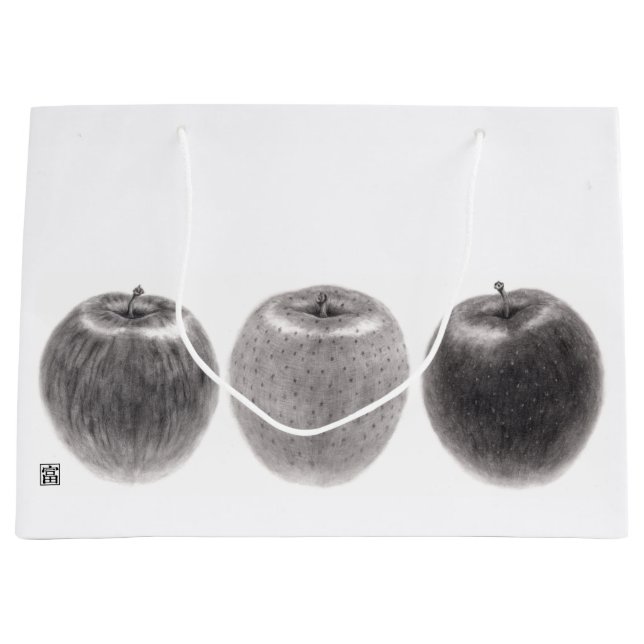 Three Apples Side Large Gift Bag (Front)