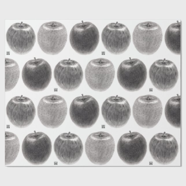 Three Apples Side Wrapping Paper (Flat)