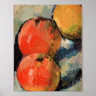 Three Apples, still life painting by Paul Cezanne Poster