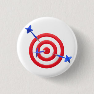 Three arrows hitting the target 3 cm round badge