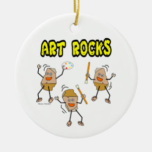 Three Art Rocks Ceramic Ornament