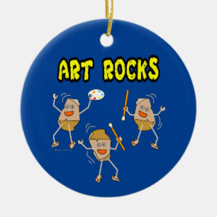 Three Art Rocks Ceramic Ornament