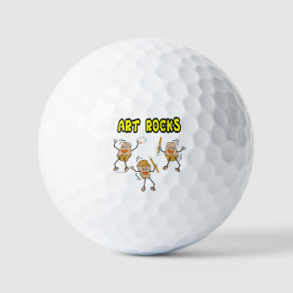 Three Art Rocks Golf Balls