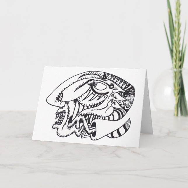 Three Aspects, ink drawing Card (Front)