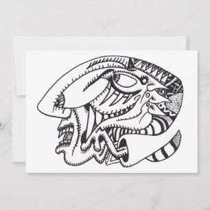 Three Aspects, ink drawing, Flat Card