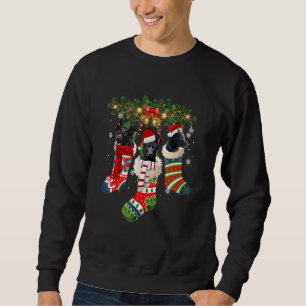 Three Australian Kelpie In Sock Christmas Santa X  Sweatshirt