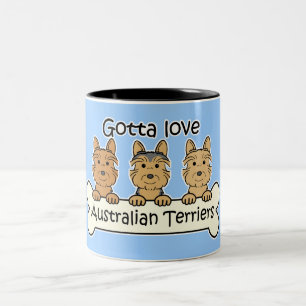 Three Australian Terriers Two-Tone Coffee Mug