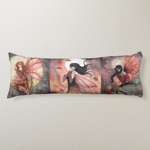 Three Autumn Fairies by Molly Harrison Fantasy Art Body Cushion