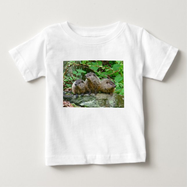 Three Baby Groundhogs T-Shirt (Front)