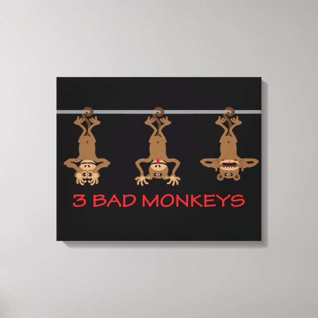 Three bad monkeys canvas print (Front)