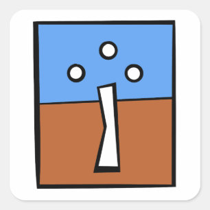 THREE BALL CROSS SQUARE STICKER