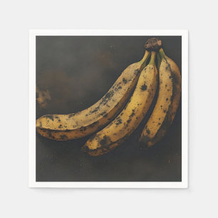 Three Bananas in Dark Napkin
