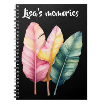 Three bananas leaves in pastel colors 