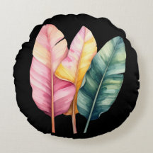 Three bananas leaves in pastel colors 