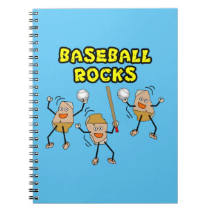 Three Baseball Rocks Notebook