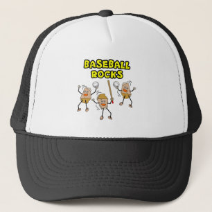 Three Baseball Rocks Trucker Hat