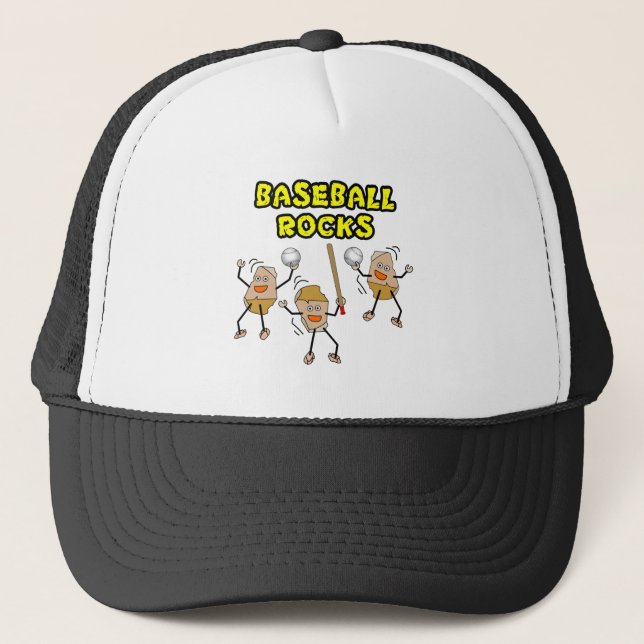 Three Baseball Rocks Trucker Hat (Front)