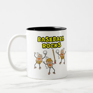 Three Baseball Rocks Two-Tone Coffee Mug