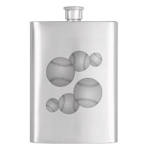 Three Baseballs Hip Flask