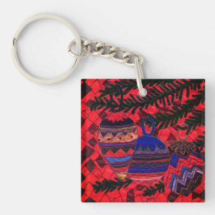 Three baubles key ring