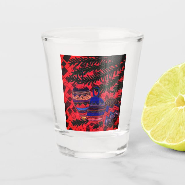 Three baubles shot glass (Front)