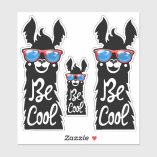 Three Be Cool Black Llamas with Red Sunglasses