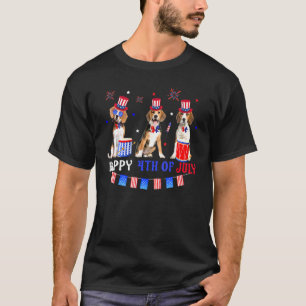 Three Beagles Happy 4th Of July American Flag Men T-Shirt