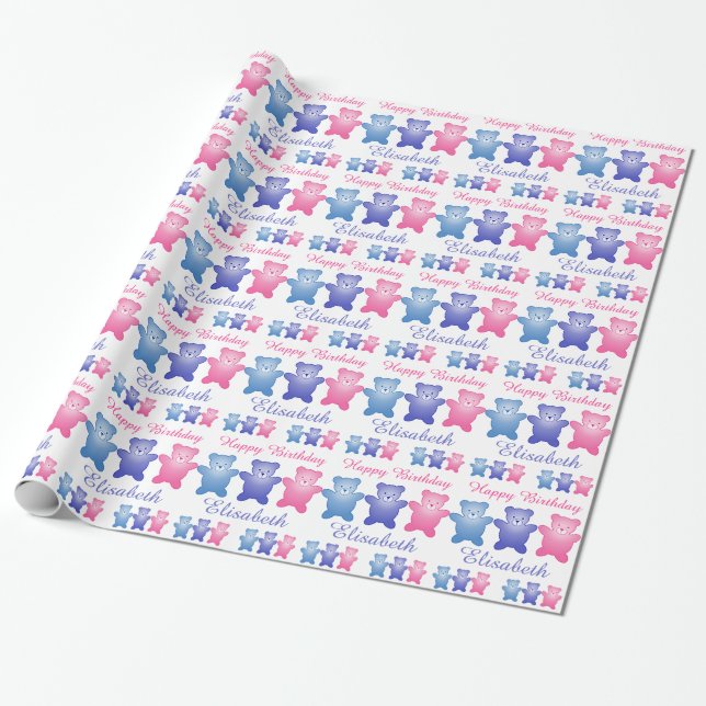 Three Bears Wrapping Paper (Unrolled)