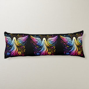Three Beautiful Angel On the Back and Front of a Body Cushion