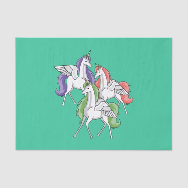 Three beautiful unicorns. tissue paper (Front)