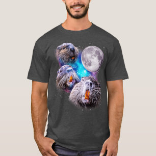 Three Beavers Howl at the Moon T-Shirt