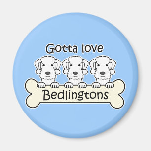 Three Bedlington Terriers Magnet