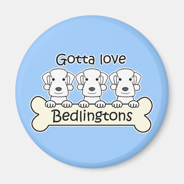 Three Bedlington Terriers Magnet (Front)