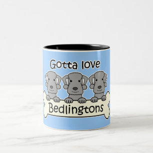Three Bedlington Terriers Two-Tone Coffee Mug