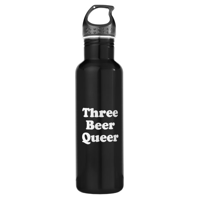 Three Beer Queer 710 Ml Water Bottle (Front)