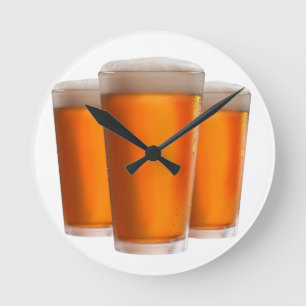 Three Beers Round Clock