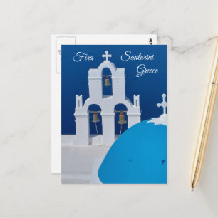Three Bells Of Fira, Santorini, Greece Postcard