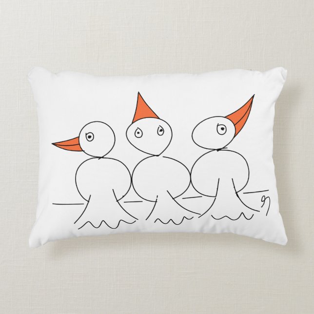 Three birds on the wire decorative cushion (Front)