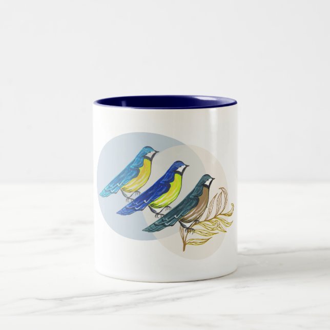 Three Birds Two-Tone Coffee Mug (Center)