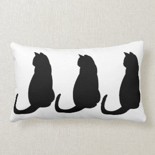 Three Black Cats Lumbar Cushion