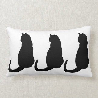 Three Black Cats Lumbar Cushion